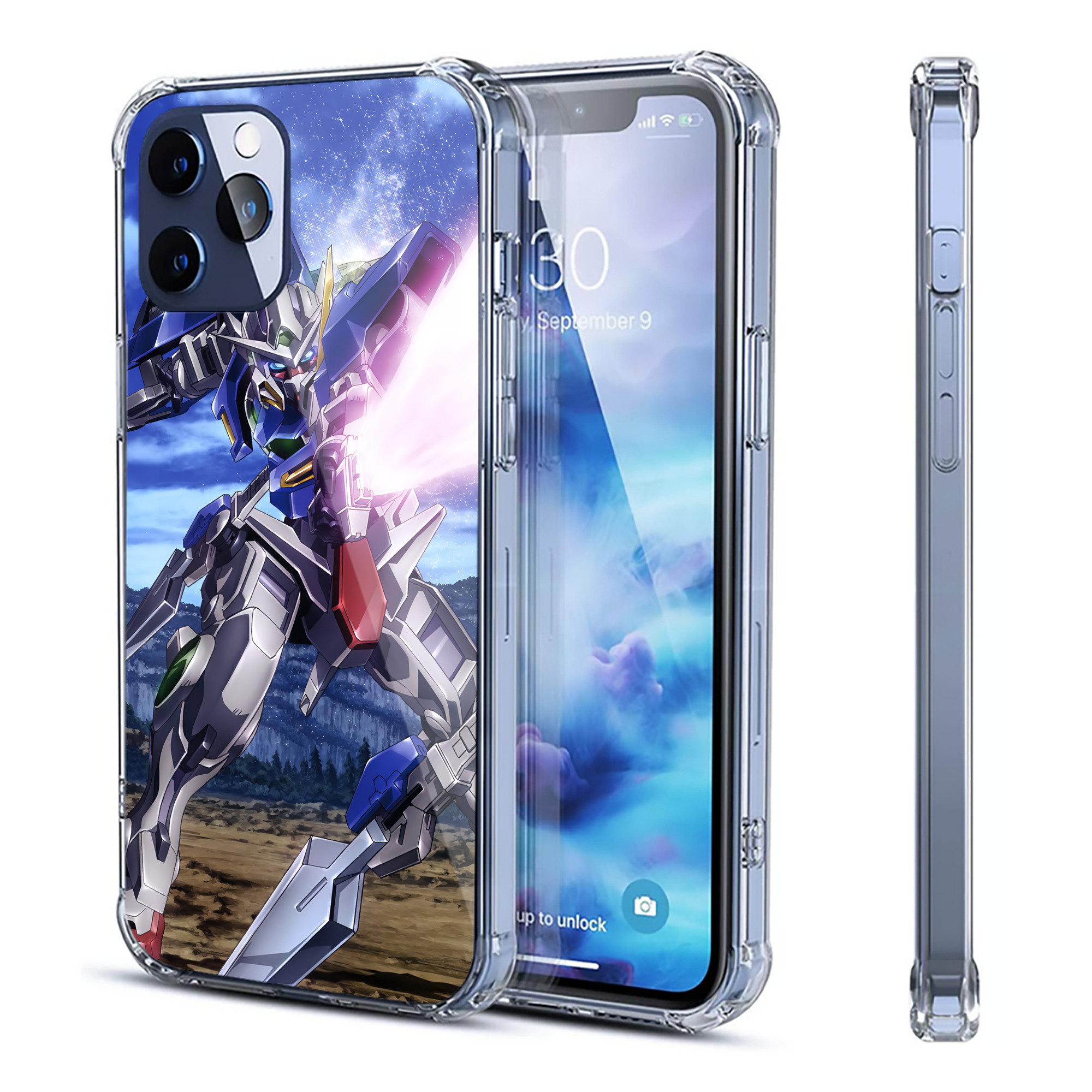 （画像用） 機動戦士ガンダム Mobile Suit Gundam 【iPhone 12シリーズ対応】透明スマホケース（クリアソフトケース）